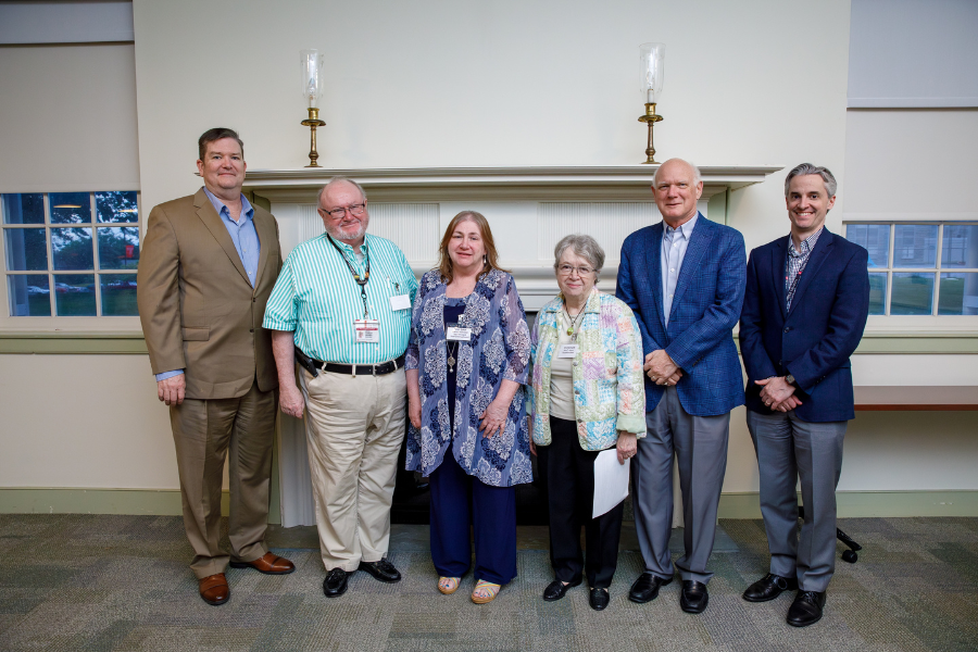 (From left) James Hazlett, MSN, RN, NE-BC; James Fitzgerald; Susan Gueye, Executive Director, Upper Moreland Youth and Drug Council; Elly Reinhardt; Martin Ogletree; and Michael McCormick.